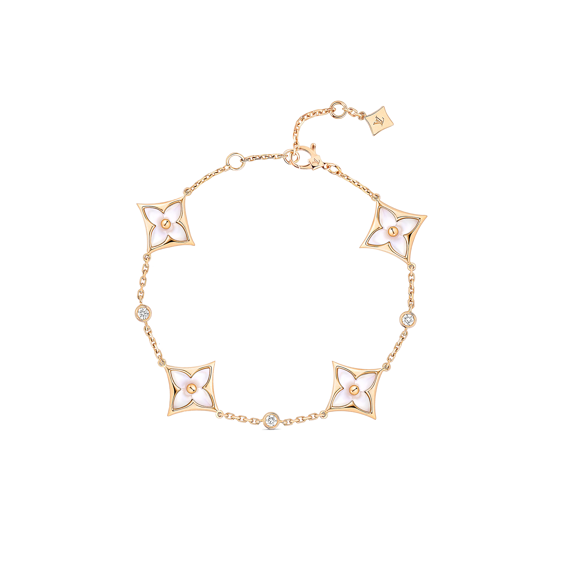 LOUIS VUITTON COLOUR BLOSSOM BB MULTI-MOTIFS BRACELET, PINK GOLD, WHITE MOTHER-OF-PEARL AND DIAMONDS Q05569-1